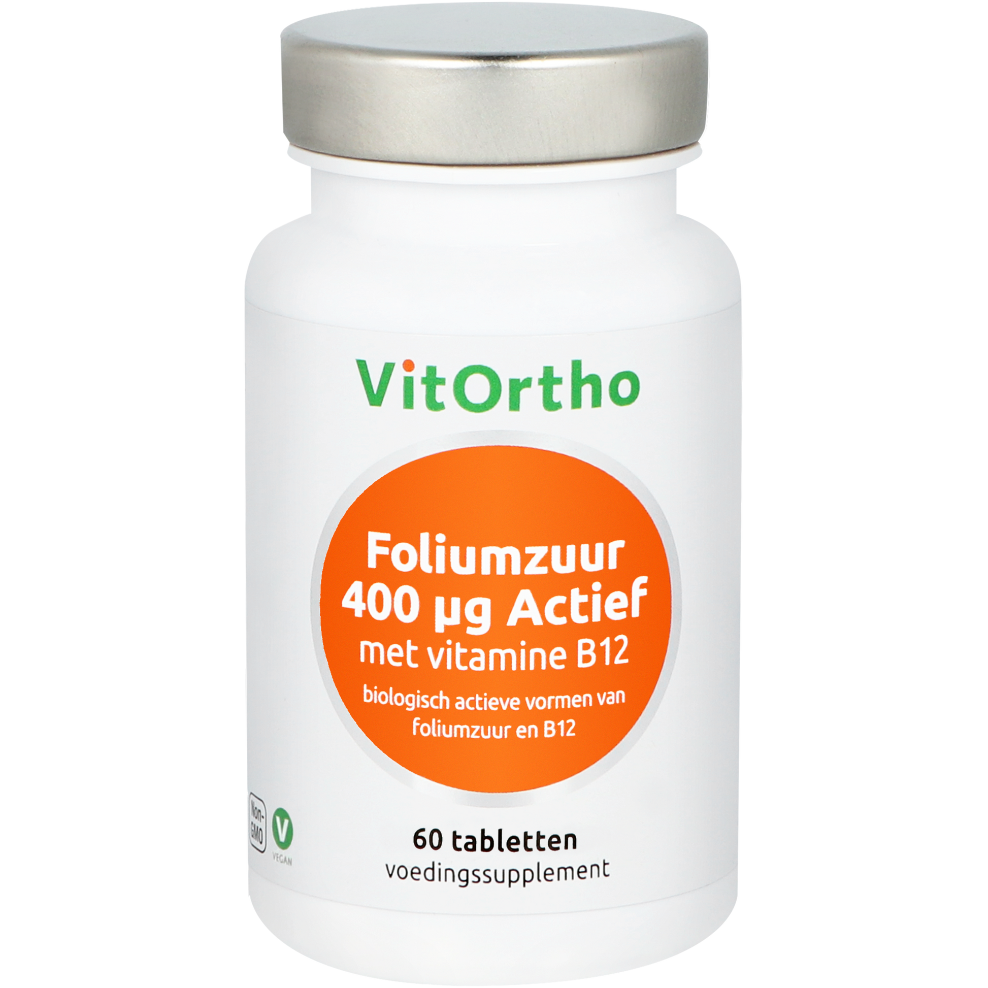 VitOrtho Foliumzuur 400 mcg met vitamine B12 60.00 Tabletten