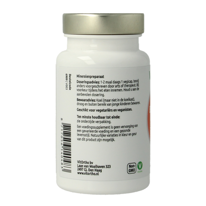 VitOrtho Zink bisglycinaat 15mg en koper 250mcg 60 Vegetarische capsules