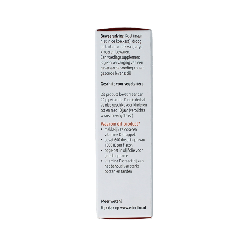 VitOrtho Vitamine D3 1000IE druppels 20 Milliliter
