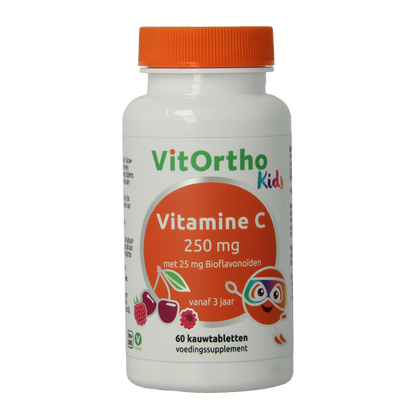 VitOrtho Vitamine C 250mg met 25mg bioflavonoiden 60 Kauwtabletten