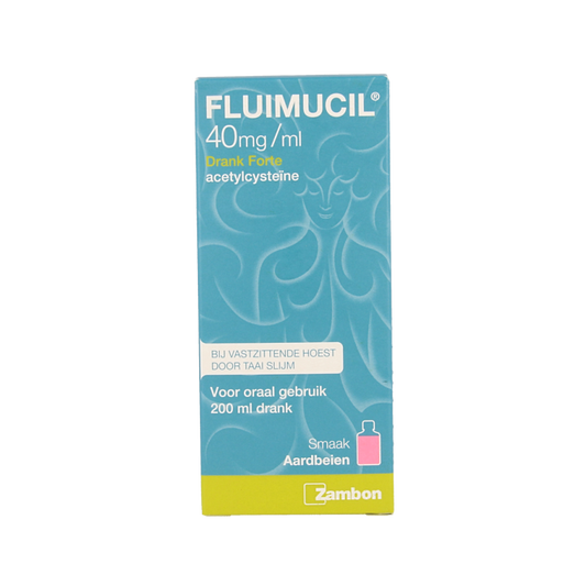 Fluimucil Drank 40mg/ml forte aardbei 200 Milliliter
