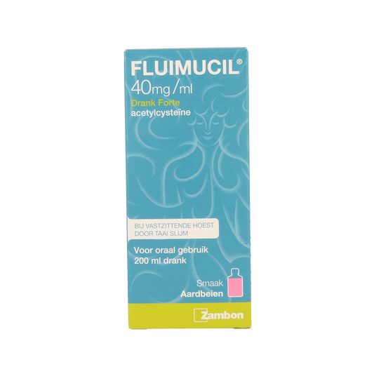 Fluimucil Drank 40mg/ml forte aardbei 200.00 Milliliter