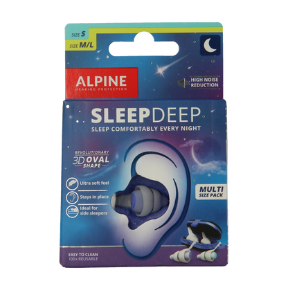 Alpine Sleepdeep earplugs multi size pack 2 Paar