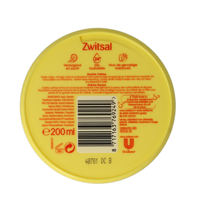 Zwitsal Zachte creme pot 200 Milliliter