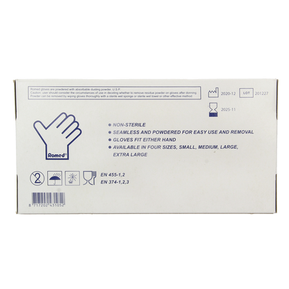 Romed Vinyl handschoen niet steriel gepoederd S 100.00 Stuks