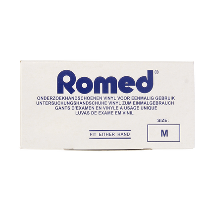 Romed Vinyl handschoen niet steriel gepoederd M 100.00 Stuks