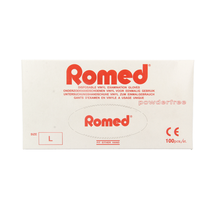Romed Vinyl handschoen niet steriel poedervrij L 100 Stuks