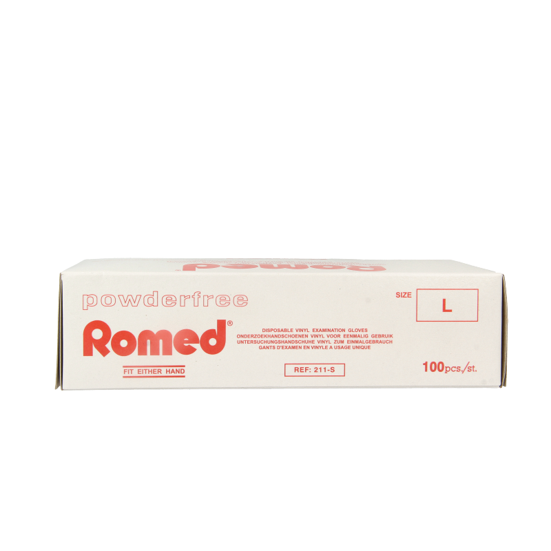Romed Vinyl handschoen niet steriel poedervrij L 100 Stuks