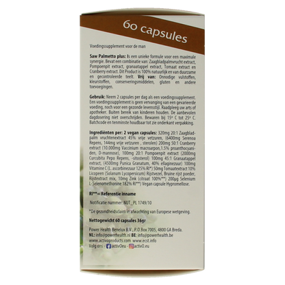 Activo Saw palmetto plus 60 Vegetarische capsules