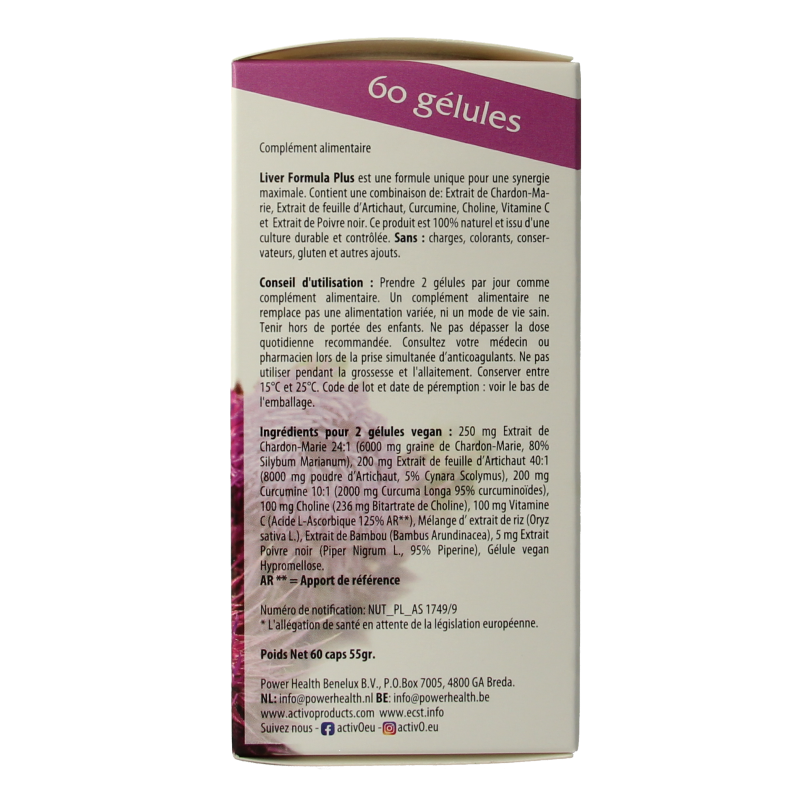 Activo Liver formula plus 60 Vegetarische capsules