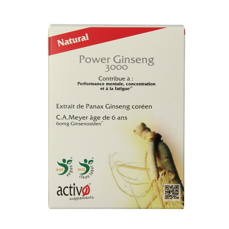 Activo Power ginseng 3000 60 Vegetarische capsules
