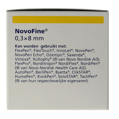 Novo Nordisk Novofine naalden 0.30 x 8 mm 30 gram  100 Stuks