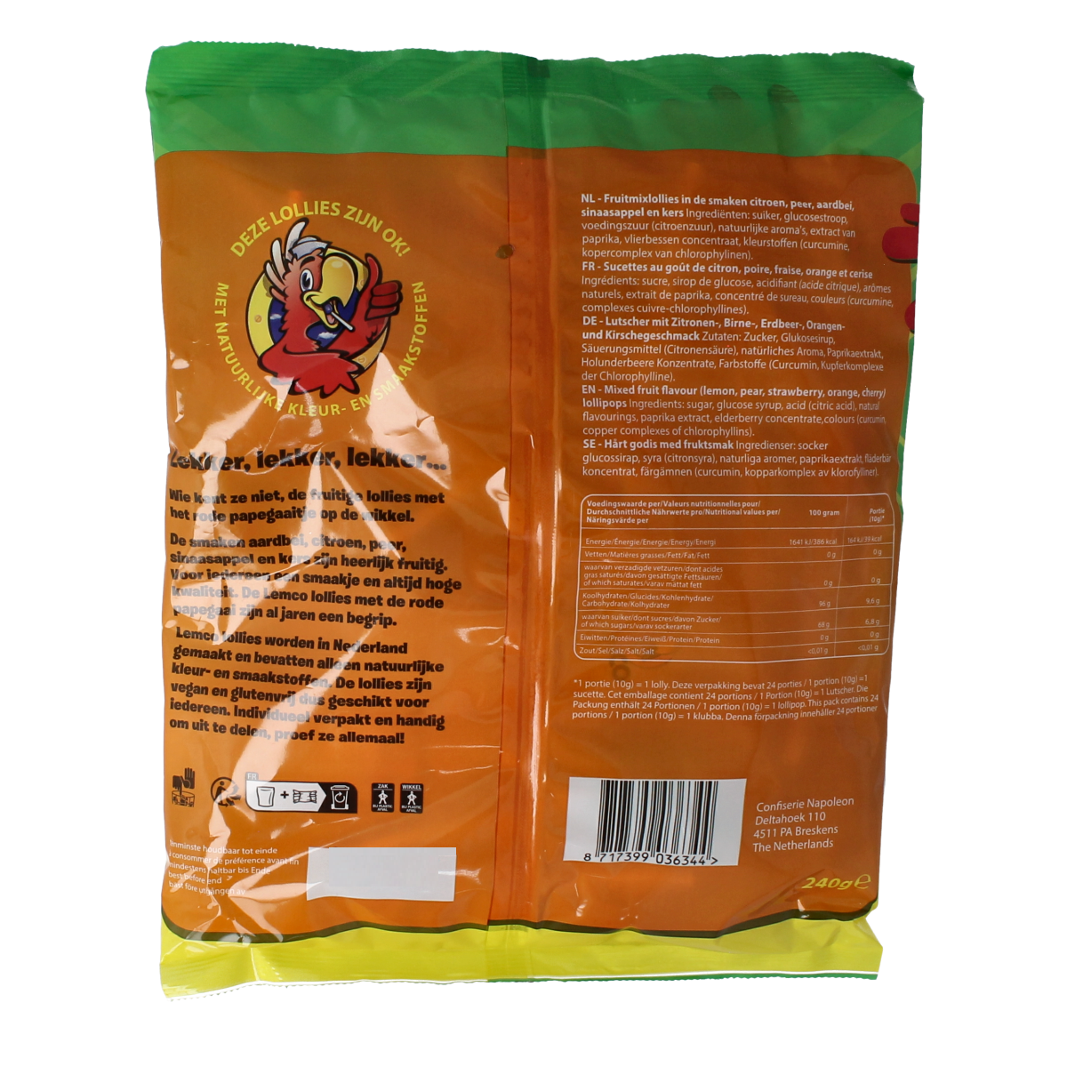 Lemco Vruchten lollies 240.00 Gram