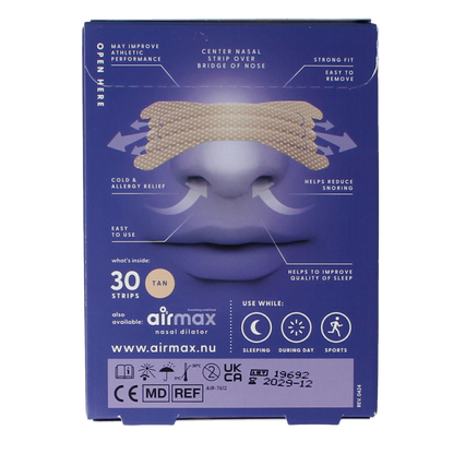 Airmax Nasal strips  tan 30.00 Stuks