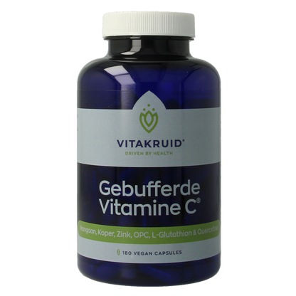 Vitakruid Gebufferde Vitamine C met oa Zink OPC Quercetine 180 Vegetarische capsules