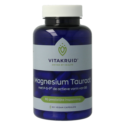 Vitakruid Magnesium Tauraat met Vitamine B6 (P-5-P) 90.00 Vegetarische capsules