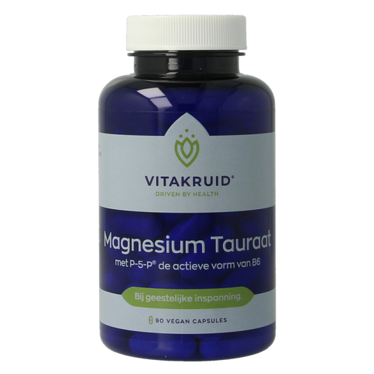 Vitakruid Magnesium Tauraat met Vitamine B6 (P-5-P) 90.00 Vegetarische capsules