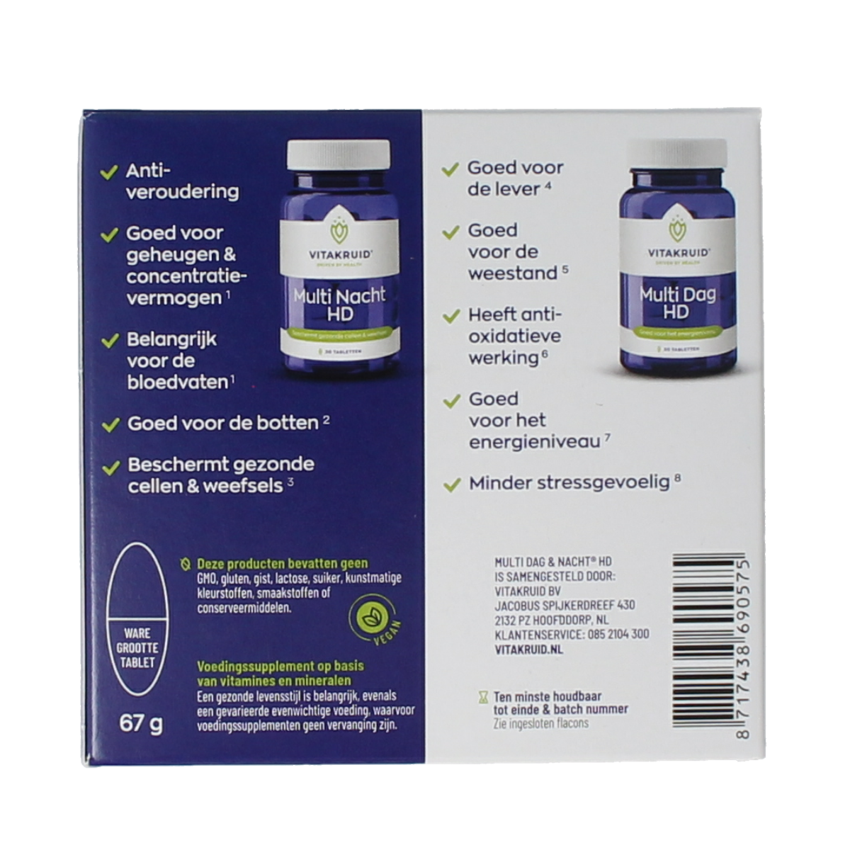 Vitakruid Multi Dag & Nacht HD 2 x 30 60.00 Tabletten
