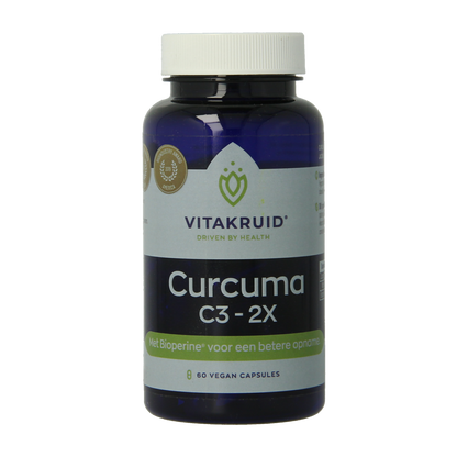 Vitakruid Curcuma C3-2X (95% curcuminoiden) met Bioperine 60.00 Vegetarische capsules