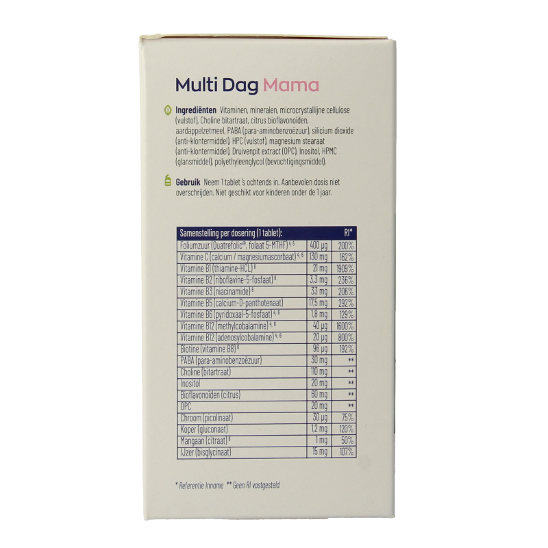 Vitakruid Multi Dag & Nacht Mama 100% Vegan 2 x 90 180 Tabletten