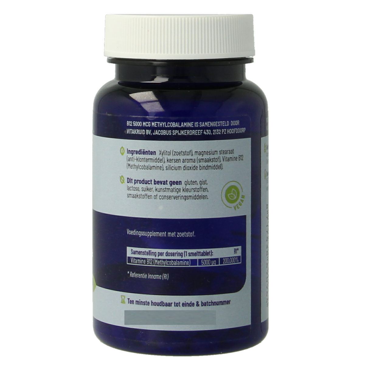 Vitakruid B12 5000 mcg Actief Methylcobalamine 60.00 Smelttabletten