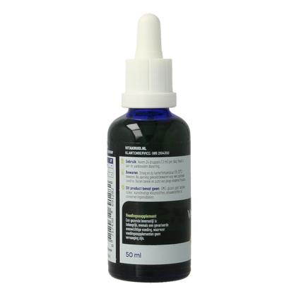 Vitakruid Vegan Omega 3 algenolie 1250 tryglyceriden 500 DHA 50 Milliliter