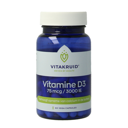 Vitakruid Vitamine D3 75 mcg / 3000 IE 60 Vegetarische capsules