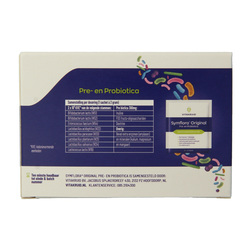 Vitakruid Symflora Original Pre- en Probiotica 8 stammen 60 Sachets