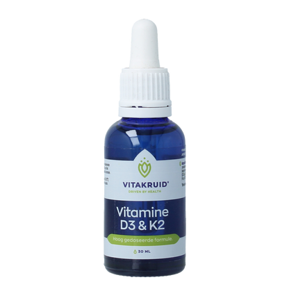 Vitakruid Vitamine D3 & K2 (MenaQ7) met druppelpipet 30.00 Milliliter
