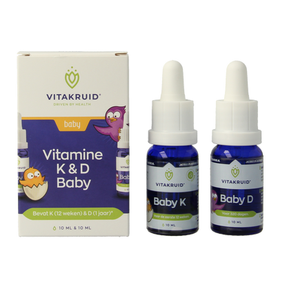 Vitakruid Vitamine K & D baby druppels 10ml 20 Milliliter