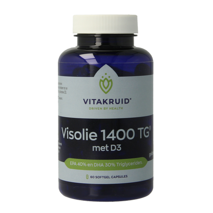 Vitakruid Visolie 1400 TG Triglyceriden met D3 60 Softgels