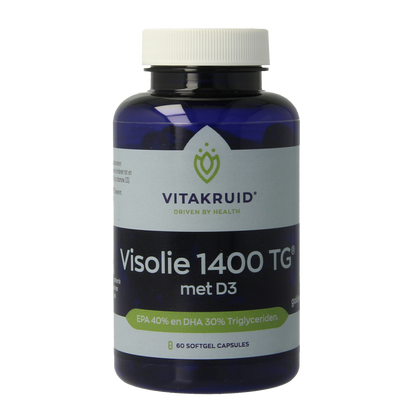 Vitakruid Visolie 1400 TG Triglyceriden met D3 60.00 Softgels