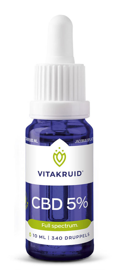 Vitakruid CBD Olie 5% full spectrum met MCT als drager 10.00 Milliliter