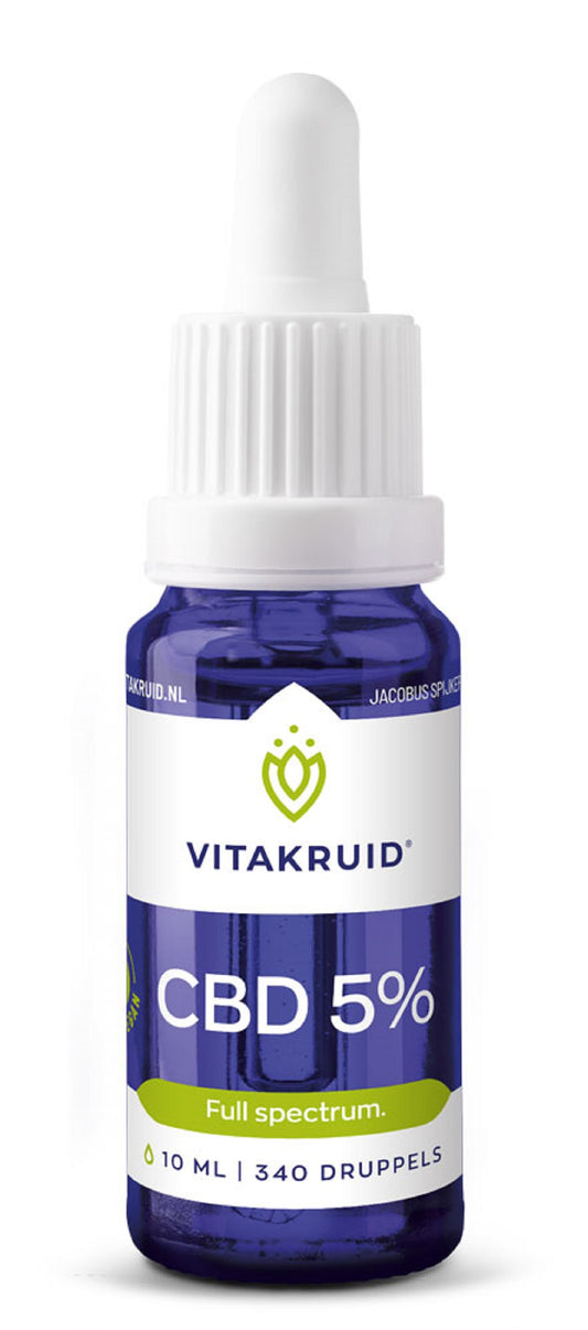 Vitakruid CBD Olie 5% full spectrum met MCT als drager 10.00 Milliliter