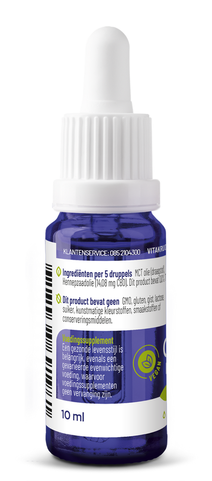 Vitakruid CBD Olie 10% full spectrum met MCT als drager 10 Milliliter