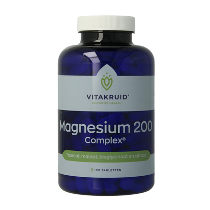 Vitakruid Magnesium 200 Complex Tauraat Malaat Bisglycinaat 180.00 Tabletten
