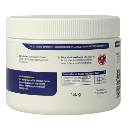 Vitakruid Viscollageen 99% puur collageen vitamine C & zink 130 Gram