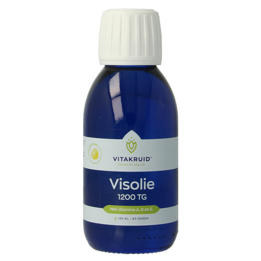 Vitakruid Visolie 1200 Vloeibaar Triglyceriden met A, D & E 125 Milliliter