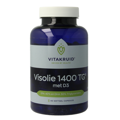 Vitakruid Visolie 1400 TG Triglyceriden met D3 90.00 Softgels