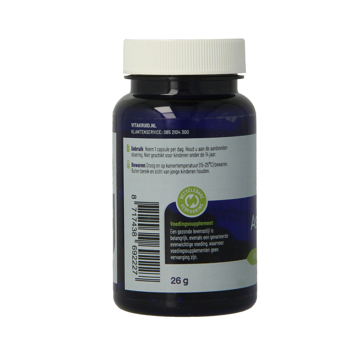 Vitakruid Astaxanthine Astapure 4mg duurzaam gekweekte alg 60.00 Vegetarische capsules