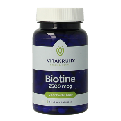 Vitakruid Biotine 2500 mcg voor Huid, Haar & Nagels 90 Vegetarische capsules