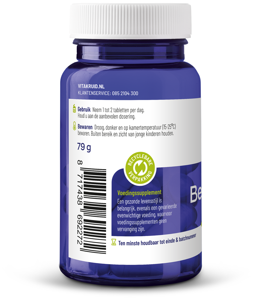 Vitakruid BeautyComplex met Keratine Hyaluronzuur & biotine 60 Tabletten