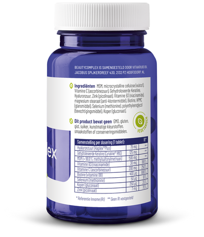 Vitakruid BeautyComplex met Keratine Hyaluronzuur & biotine 60 Tabletten
