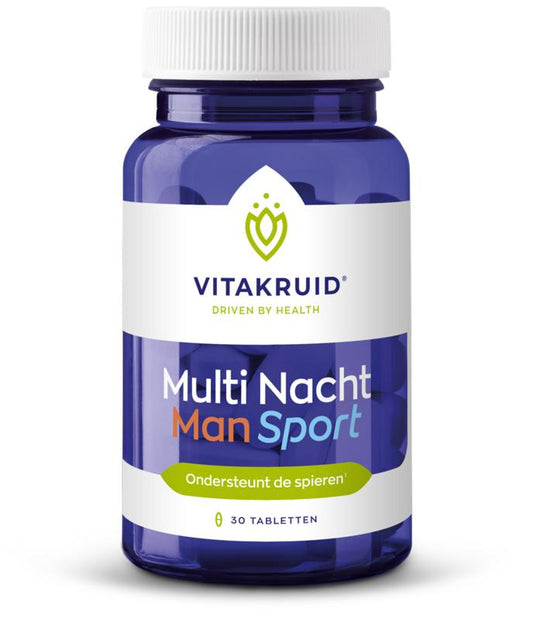 Vitakruid Multi Nacht Man Sport 100% Vegan 30 Tabletten