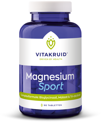 Vitakruid Magnesium sport bisglycinaat malaat tri-dicitraat 90.00 Tabletten