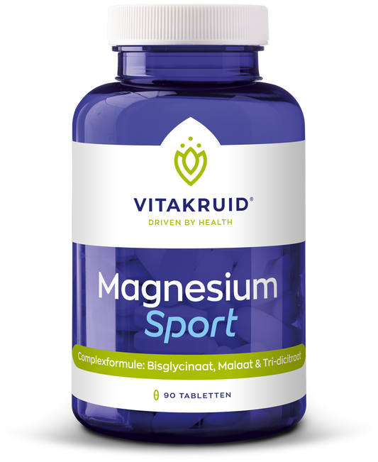 Vitakruid Magnesium sport bisglycinaat malaat&tri-dicitraat 90 Tabletten