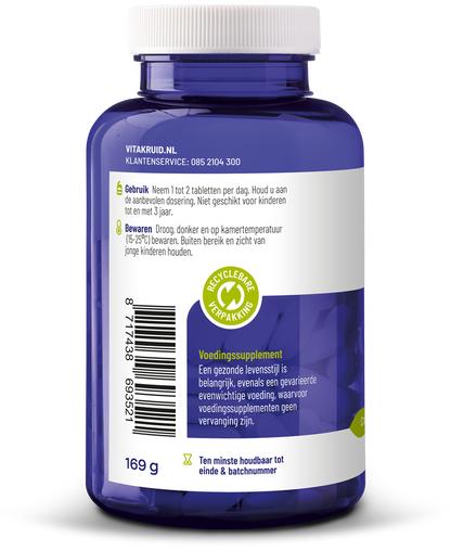 Vitakruid Magnesium sport bisglycinaat malaat tri-dicitraat 90.00 Tabletten