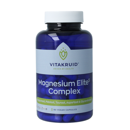 Vitakruid Magnesium elite5 complex oa aspartaat & pidolaat 90 Vegetarische capsules