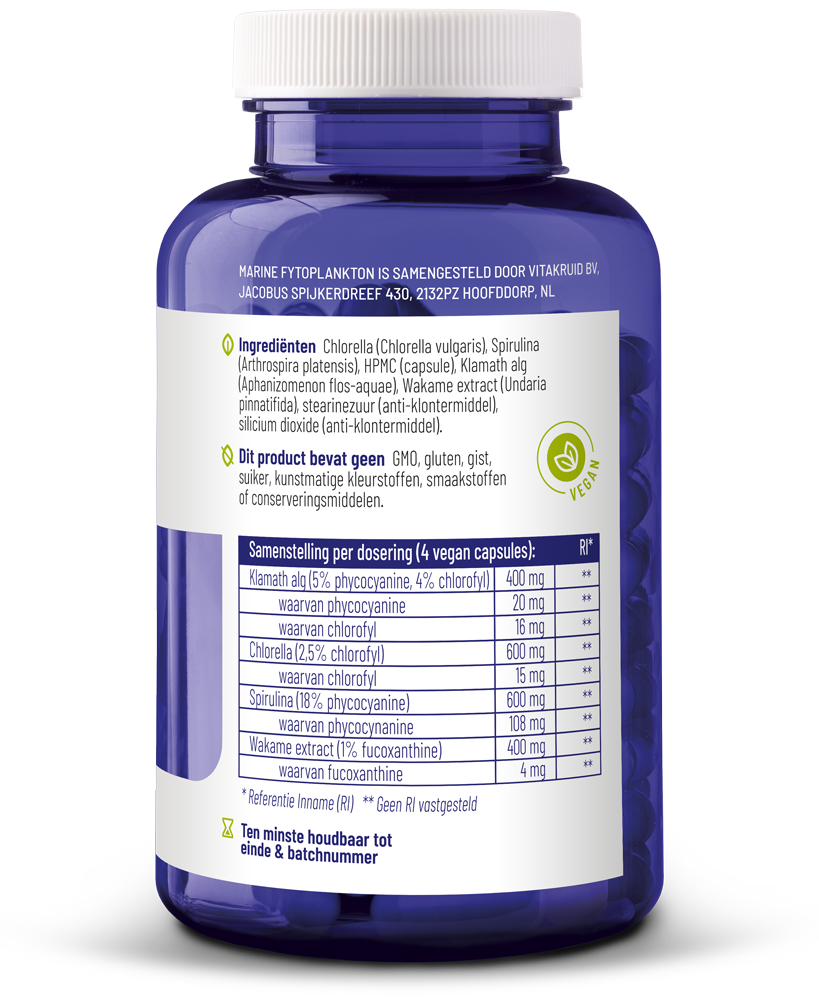 Vitakruid Marine fytoplankton 120 Vegetarische capsules