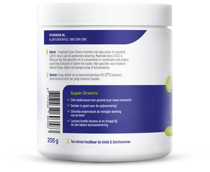 Vitakruid Super greens lime oa probiotica en enzymen 208 Gram